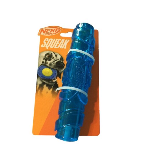 Nerf Dog 6 1/2" Blue Squeak Throw Dog Toy - Picture 1 of 2